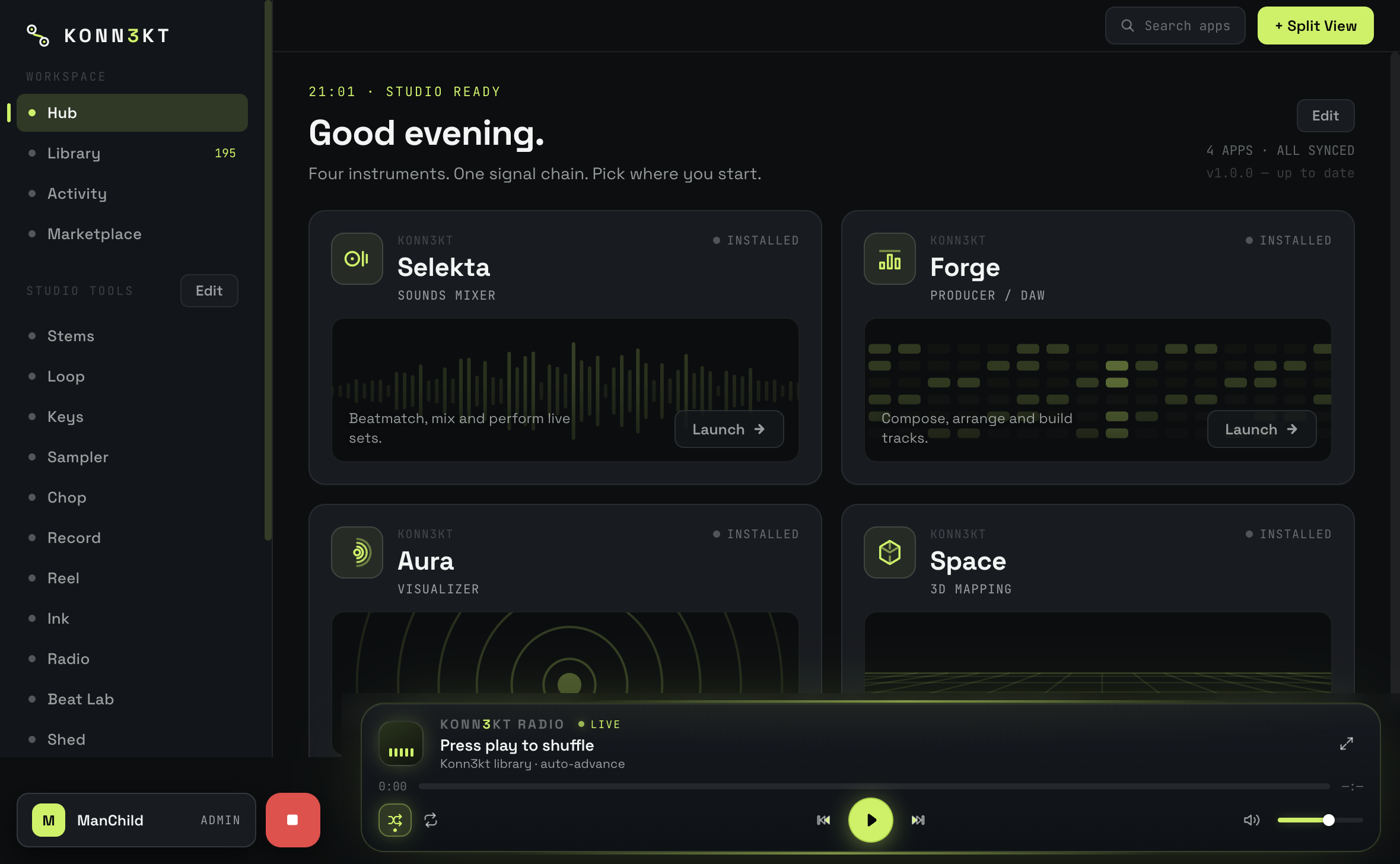 Konn3kt hub — all your apps in one place